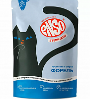 ENSO STERILIZED Влажный корм для стерилизованных кошек кусочки в соусе с форелью