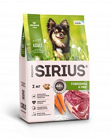 Sirius Сухой корм для собак малых пород, Говядина и Рис
