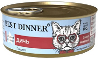 Best Dinner Exclusive Vet Profi Gastrointestinal Влажный корм для кошек при проблемах пищеварения, паштет, Дичь