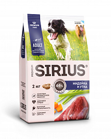 Sirius Сухой корм для собак средних пород, Индейка и Утка